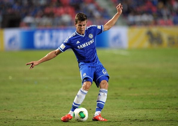 Marco Van Ginkel controls the ball during the exhibition match at Rajamangala National stadium in Bangkok on July 17, 2013. (Getty Images)